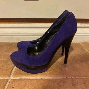 Purple Suede Platform Heels